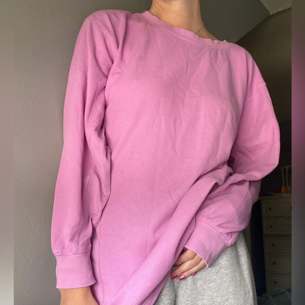 WAFFLE KNIT OVERSIZED LONG SLEEVE